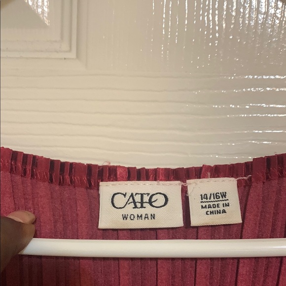 Cato Red Pleated Blouse - Picture 2 of 3